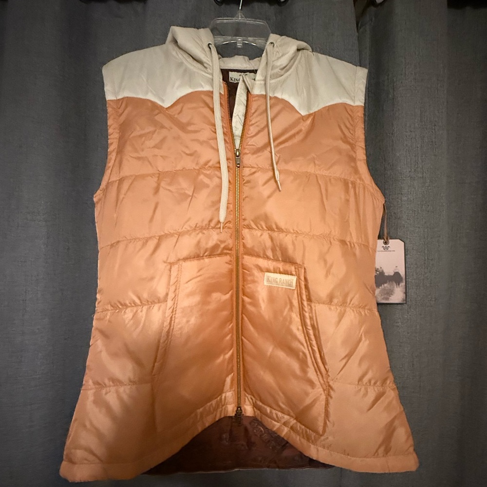 Women's Peach Quilted Vest- King Ranch